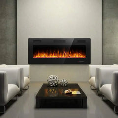 42 Inch Electric Fireplace in-Wall Recessed & Wall Mounted,Linear Fireplace w/ Multicolor Flame, Control by Touch Panel & Remote