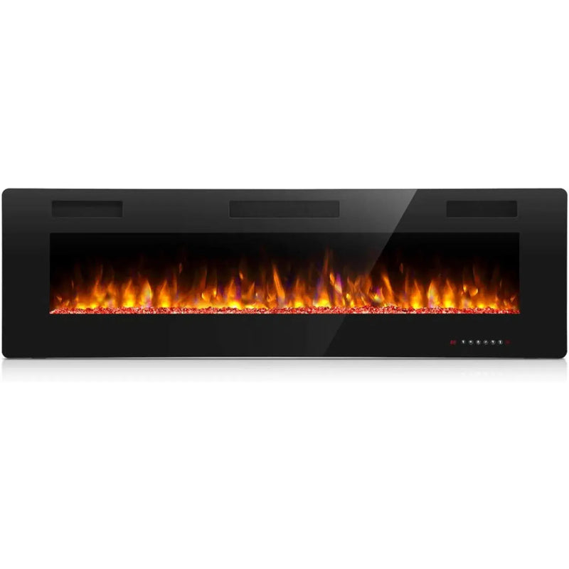 42 Inch Electric Fireplace in-Wall Recessed & Wall Mounted,Linear Fireplace w/ Multicolor Flame, Control by Touch Panel & Remote