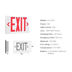 Led Emergency Exit Light  Ac220v Red/Green Exit Sign Fire Safety Indicator Warning Lamp For Bulb Hotel Mall School Public Place