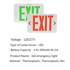 Led Emergency Exit Light  Ac220v Red/Green Exit Sign Fire Safety Indicator Warning Lamp For Bulb Hotel Mall School Public Place