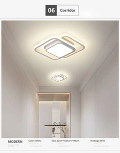 Modern LED Ceiling Light Square Round Fixtures Corridor Entryway Aisle Indoor Remote Control Led Home Decor Lamp Lighting Lustre