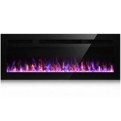 2024 50 Inch Electric Fireplace, Recessed and Wall Mounted Fireplace, with Timer, Remote Control, Adjustable Flame Color.