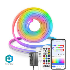 Neon LED Rope Strip Lights 12-24V 84LEDs/M Silicone with Music Sync RGBIC Dreamcolor Chasing Strip Tape for Room