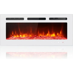 Electric Fireplace Inserts Freestanding Heater for The Living Room Floating Fireplace with 12 LED Colors with Logset