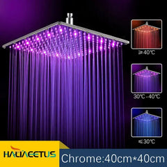 Modern 16 Inch LED Square Stainless Steel Rain Shower head