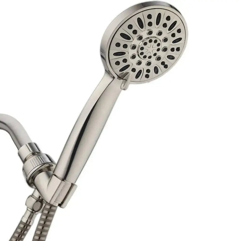 Luxury High Pressure Handheld Shower Head with 6 Settings and Extra-long Hose Brushed Nickel Finish