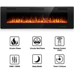 Antarctic Star 60 Inch Electric Fireplace in-Wall Recessed and Wall Mounted